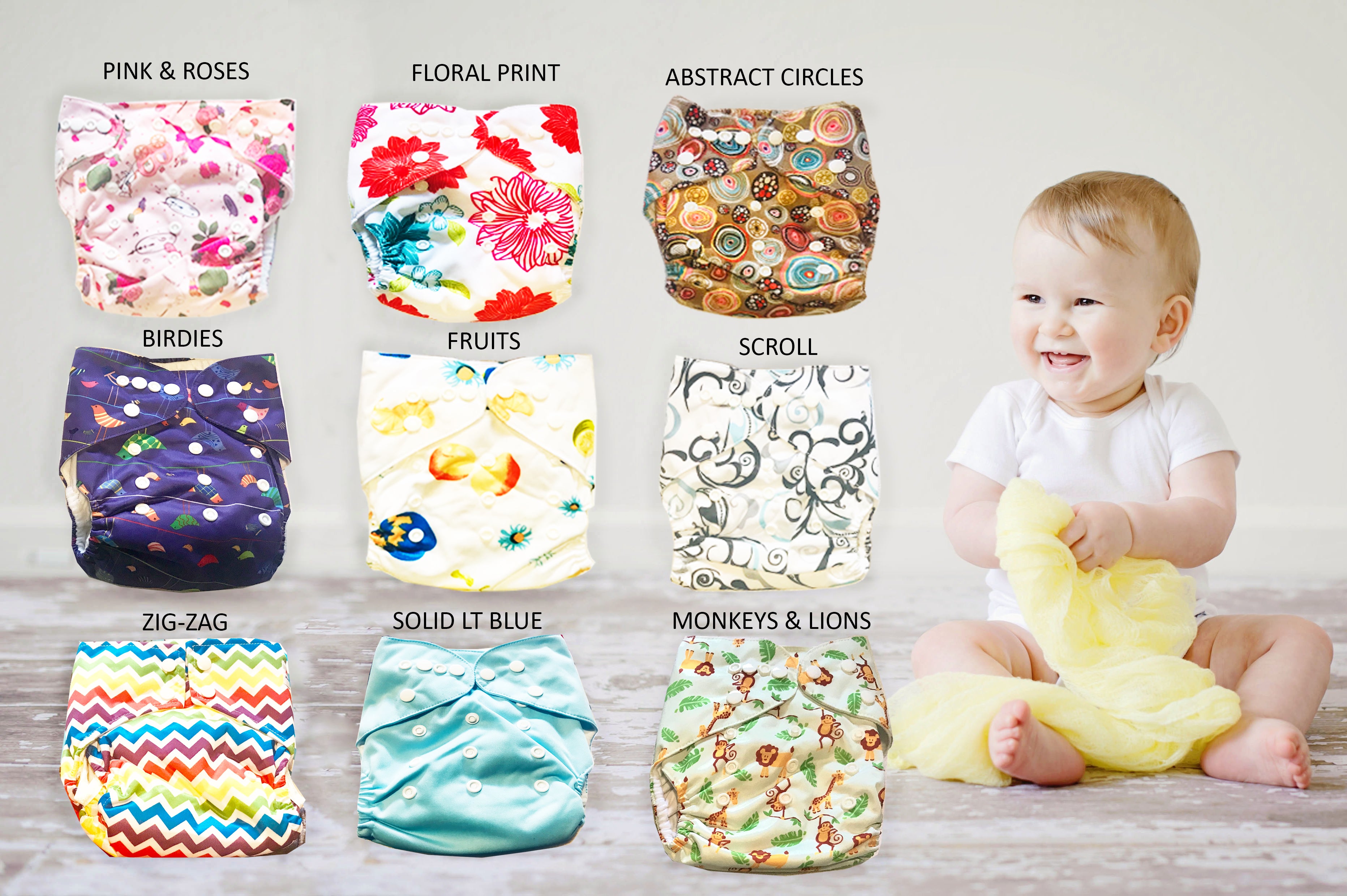 Eco-friendly Baby Cloth Diapers with Inserts (Adjustable, Washable and –  COMFY TRENDS los angeles